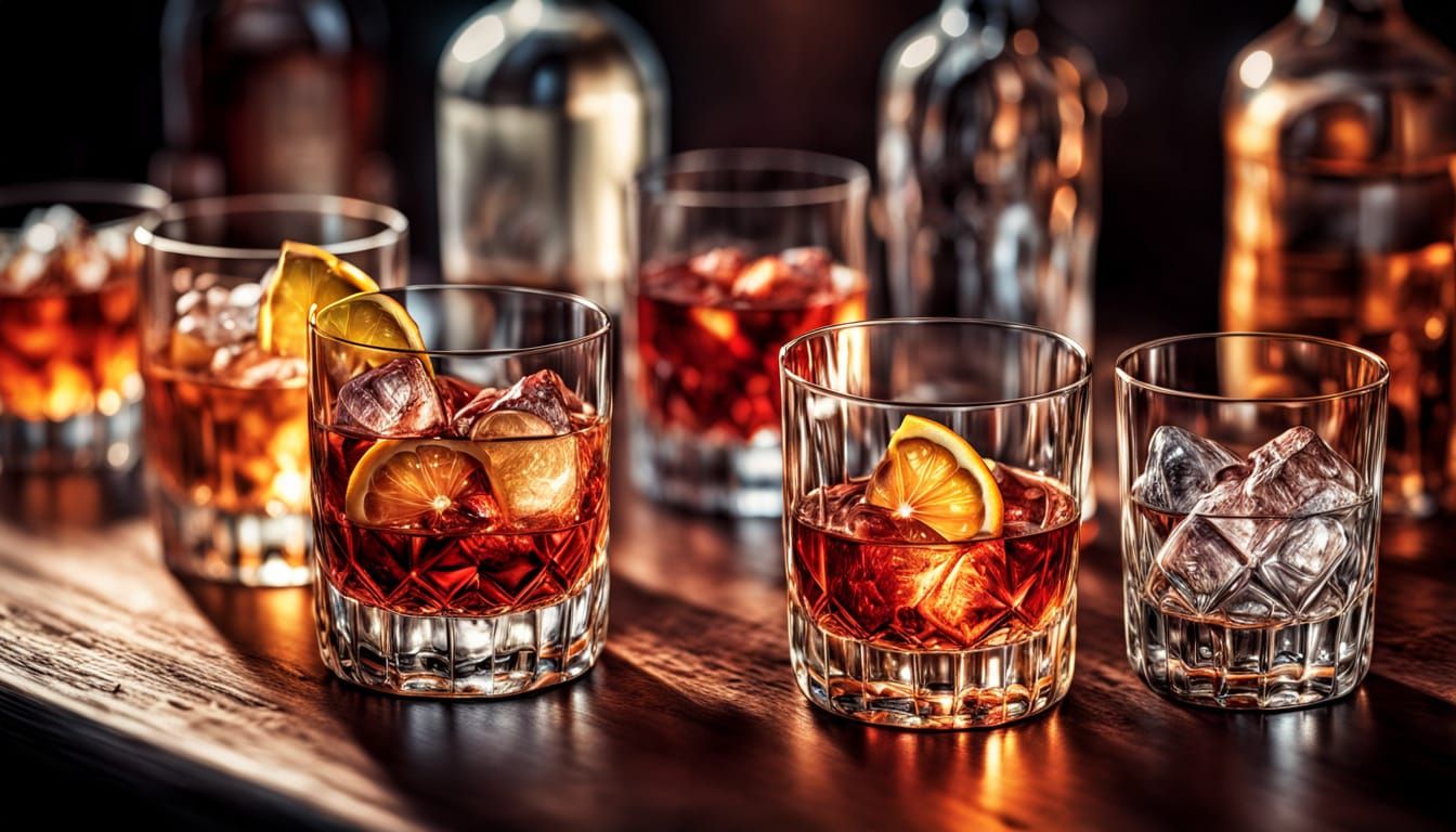 Hyperrealistic Table of Drinks in Digital Art