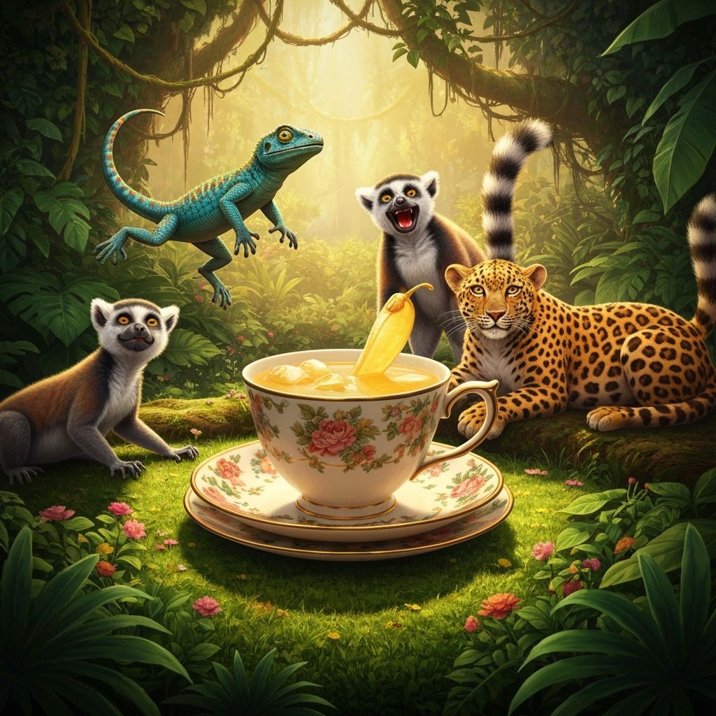 Whimsical Animals Enjoying Louise's Luscious Lemonade