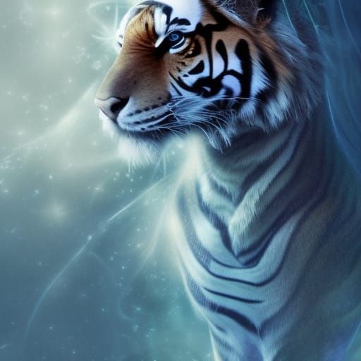 Beautiful Tigress Patronus casted out of light and magic& magical vibes& White light vibes& bright vibes& ethereal vibes...