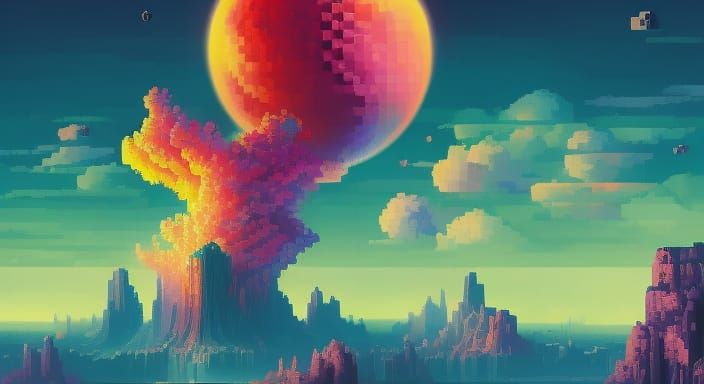 Strawberry moon pixels