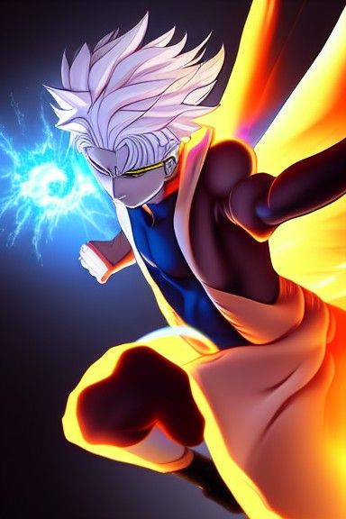 Gon Freecs Energy Attack, Anime Action Painting