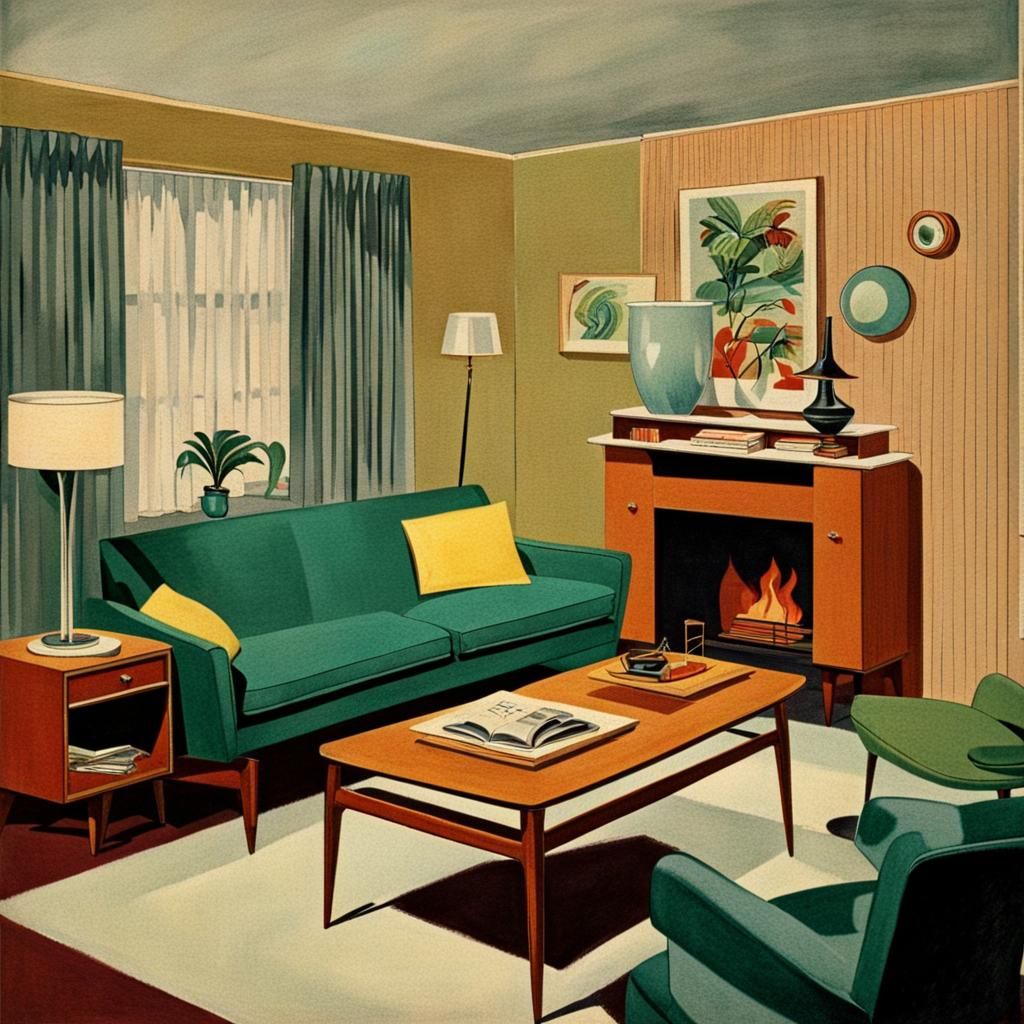1950s Mid-Century Living Room