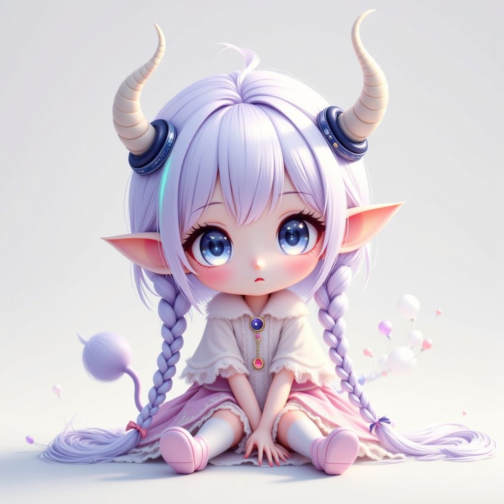 Pastel-Colored Anime Girl in Gentle Portrait