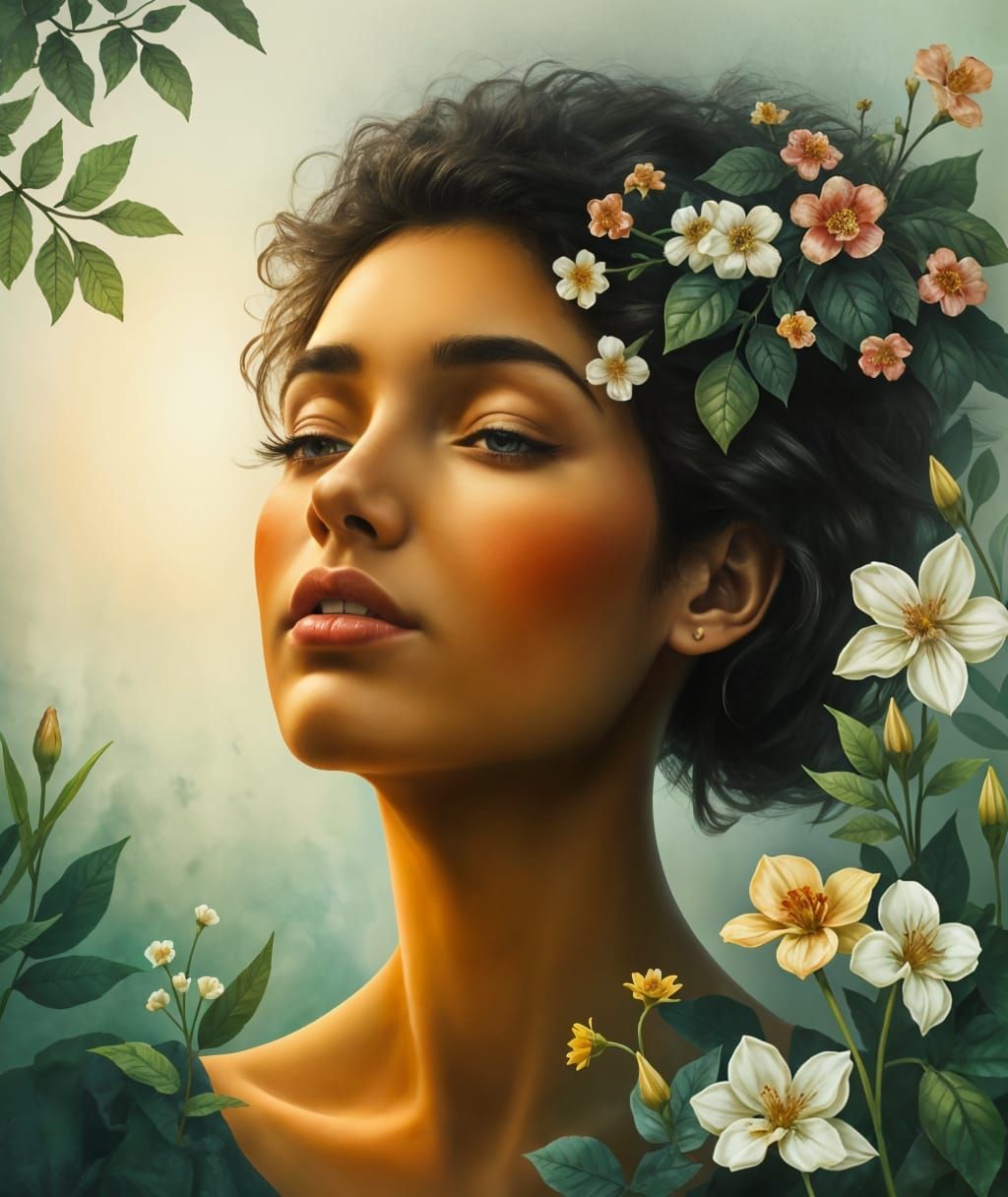 Sensual Tropical Bloom in Vibrant Colors