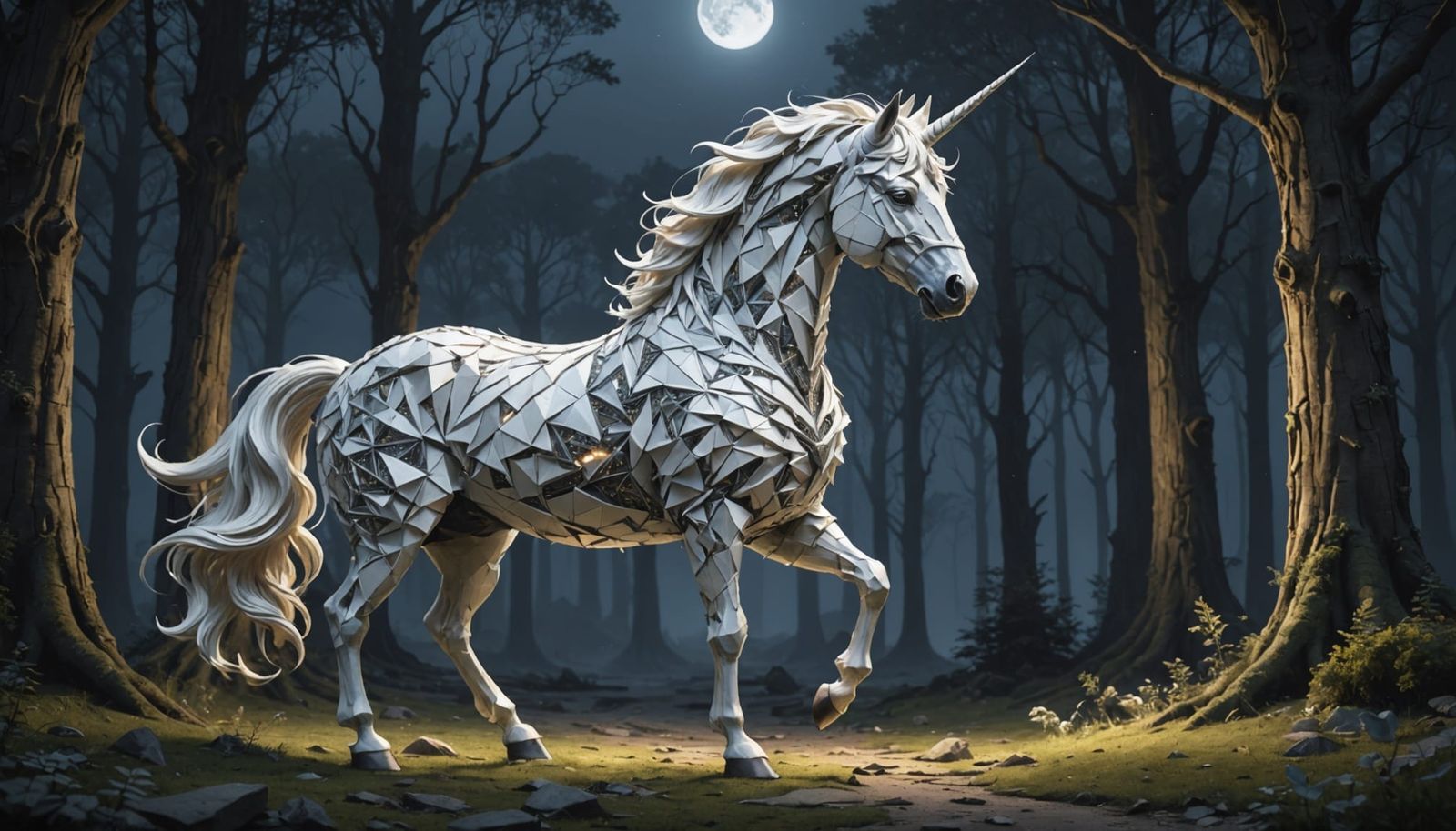 Majestic Unicorn in a Sketchbook World