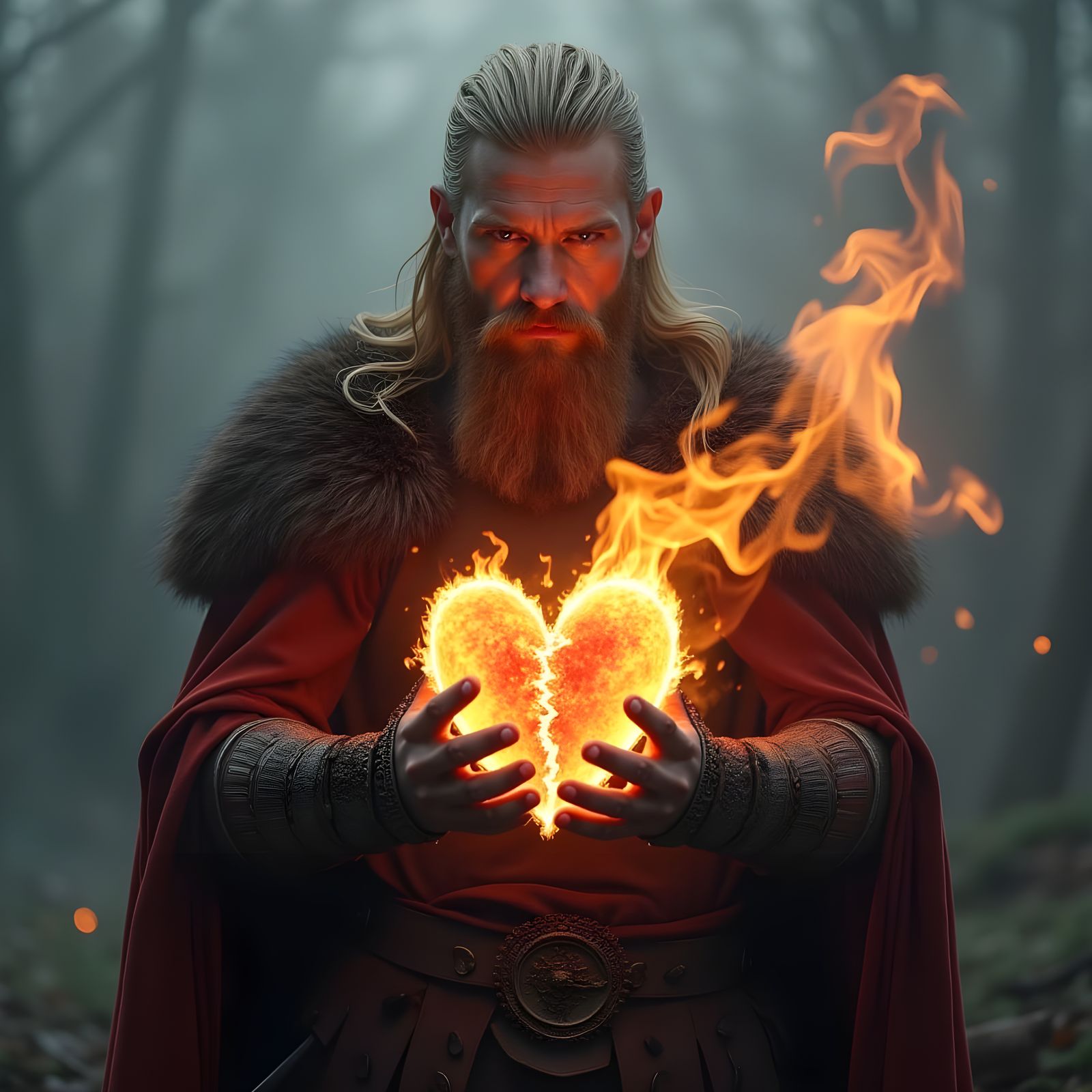 Viking Offering Fire Heart to the Gods