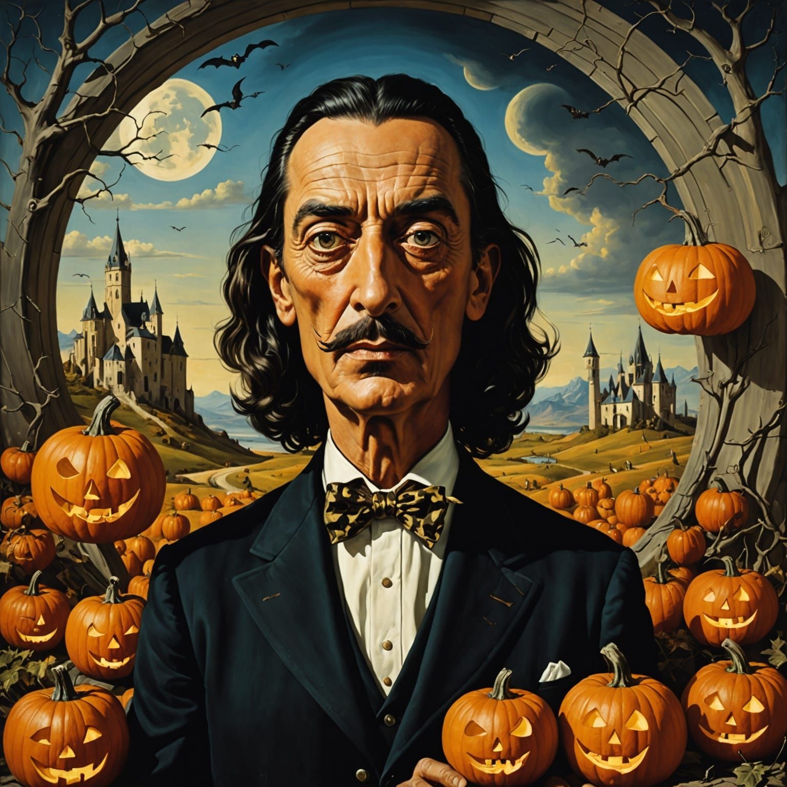 Surreal Halloween Scene Inspired by Salvador Dali