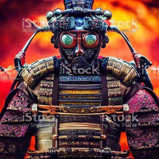 Detailed Biopunk Samurai King in 16k Resolution