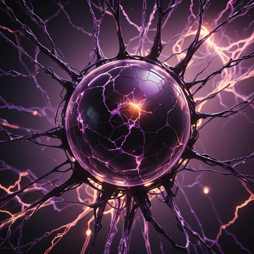 Dark Surreal Threat Modeling Diagram in Neon