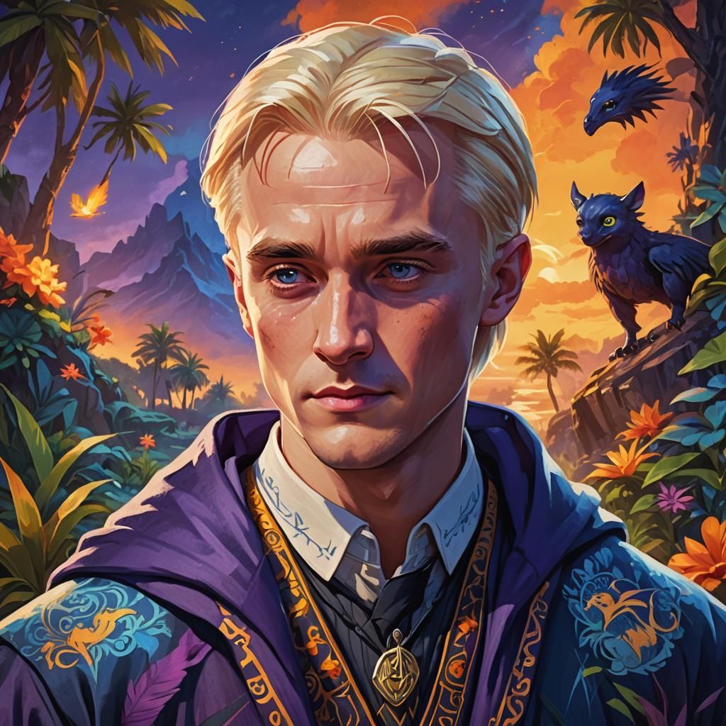 Draco Malfoy as Stitch in Fantasy Art