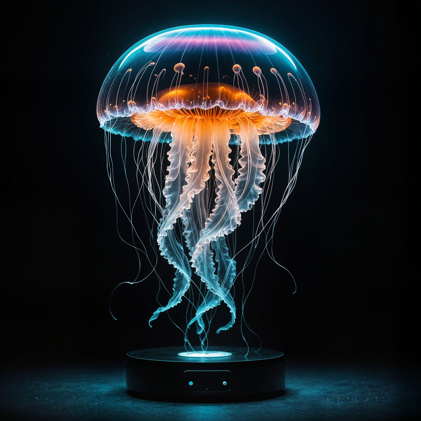 Light holographic projection of a jellyfish