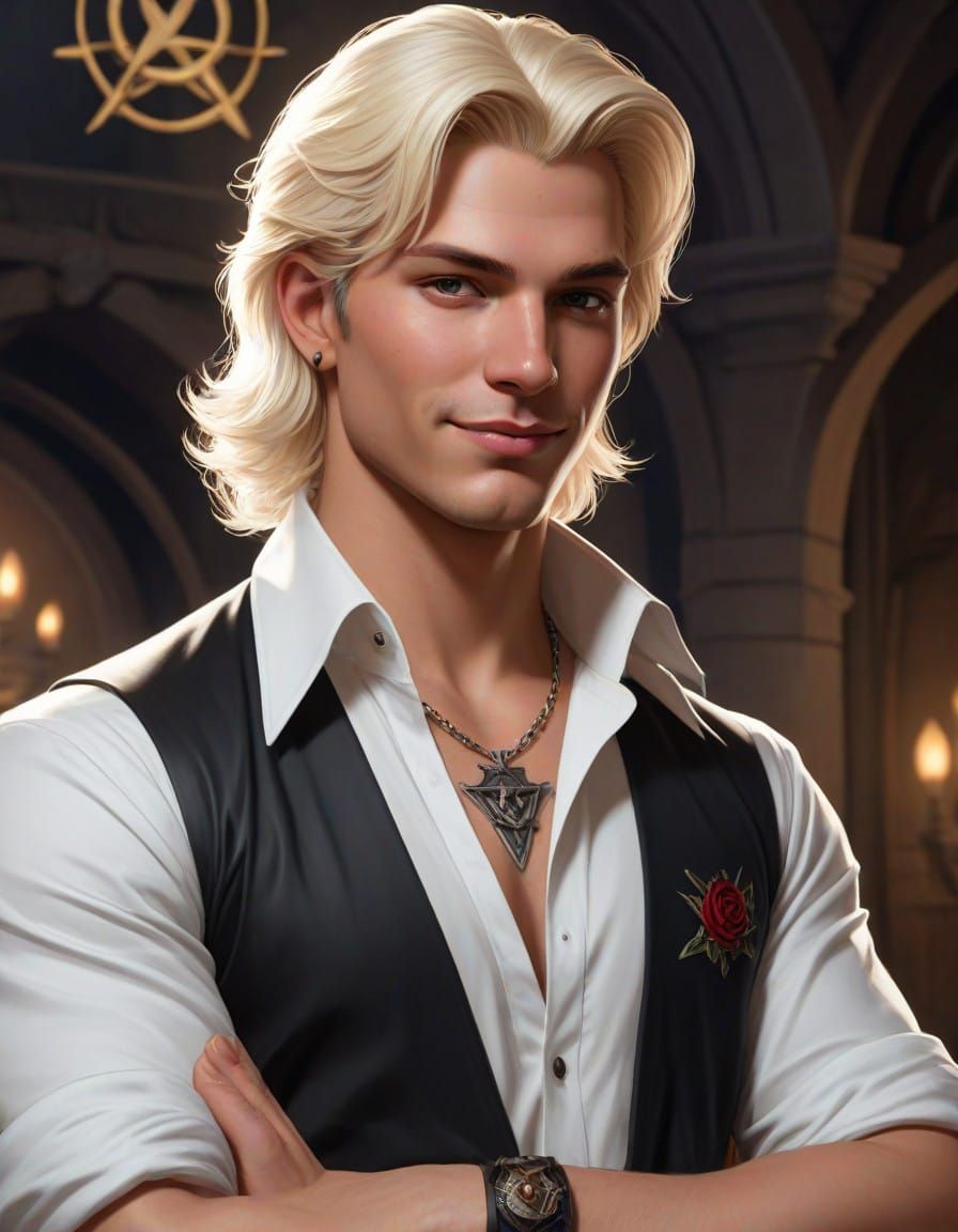 Rebellious Fraternity Leader in Dark Fantasy