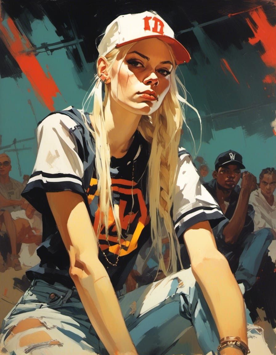 Confident Rapper Portrait in Urban Comic Art Style