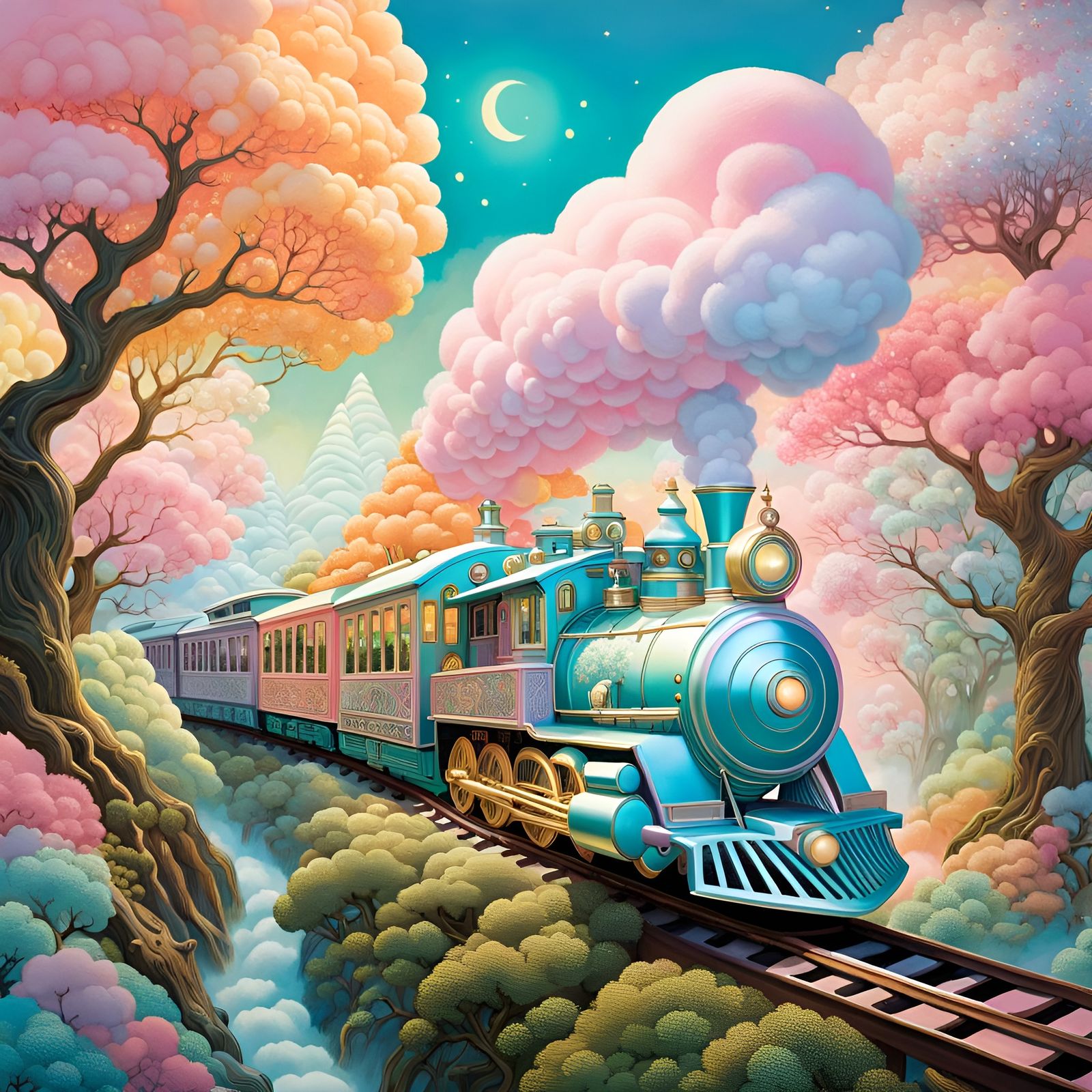 Candy Colored Toy Train Dreamland