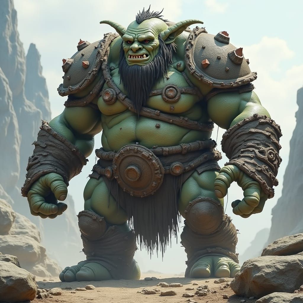 Armored Rock Troll: A Stone Giant Warrior