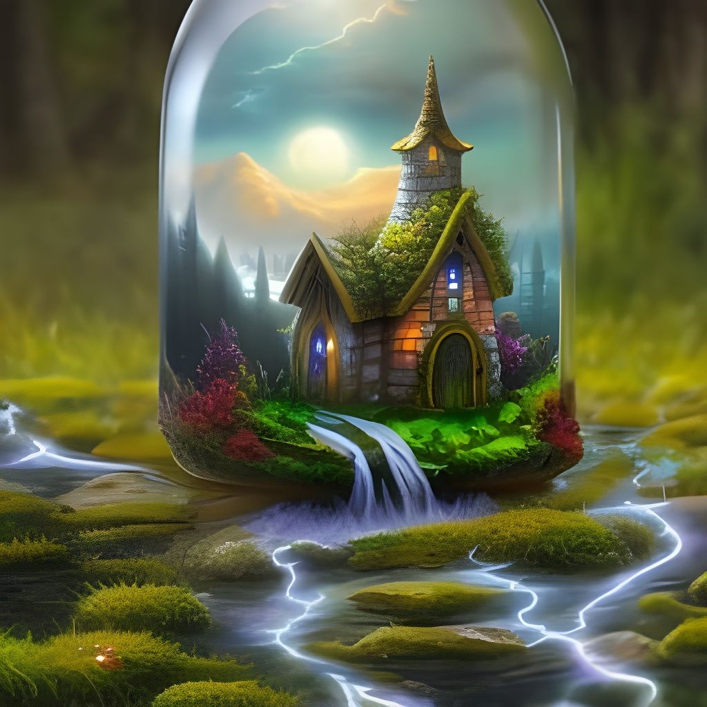 Gothic Fairy House in Glass Orb, Ethereal Fantasy
