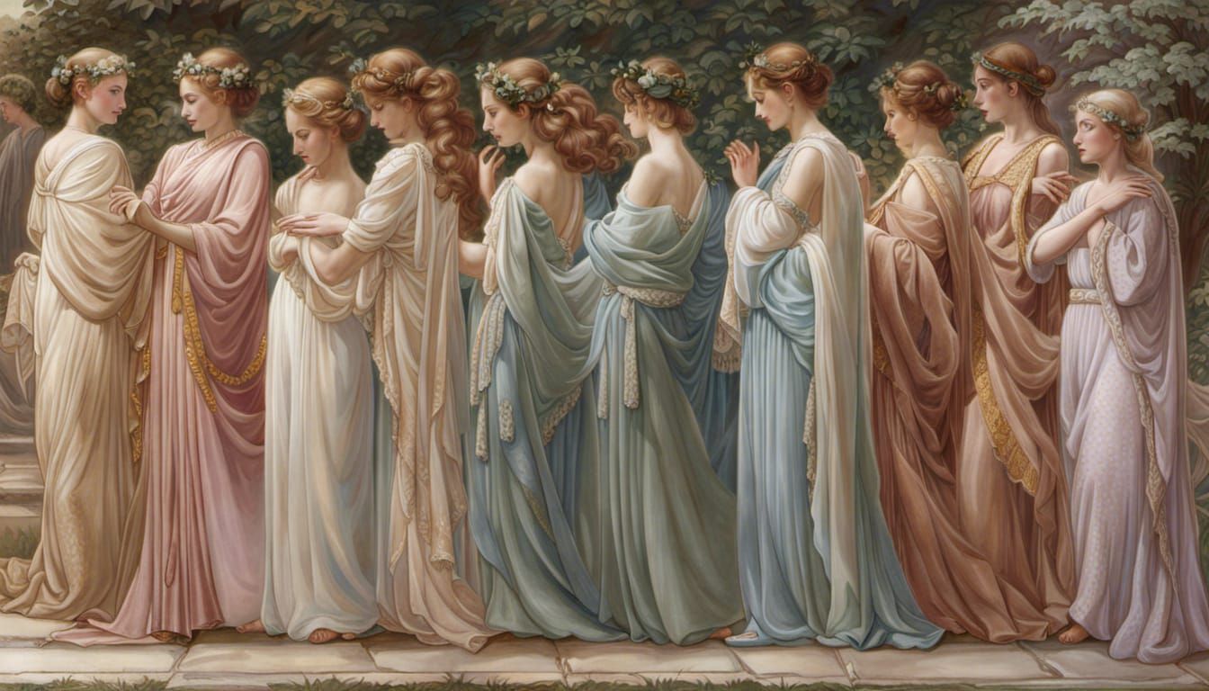 Elegant Roman Frieze in Art Nouveau Style