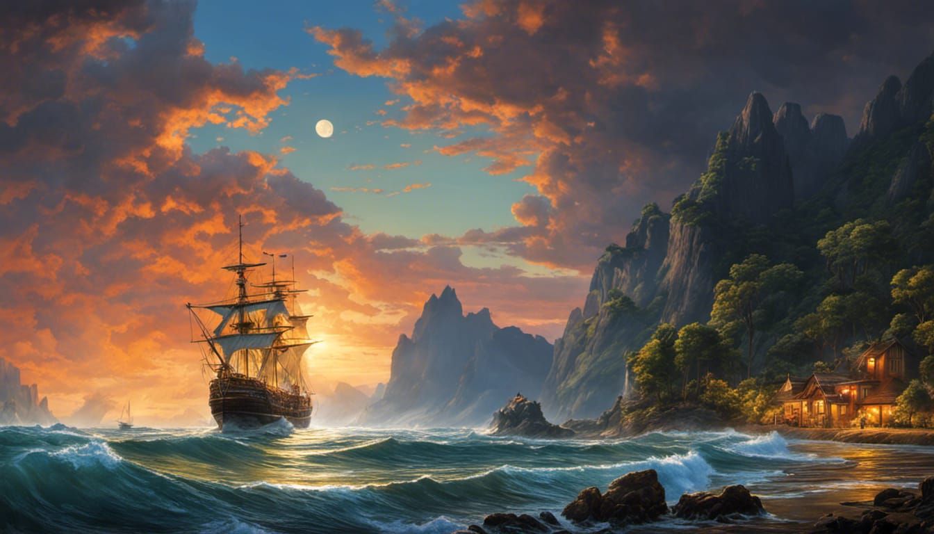 Rembrandt's Storm on the Sea of Galilee, Impressionist Gouac...