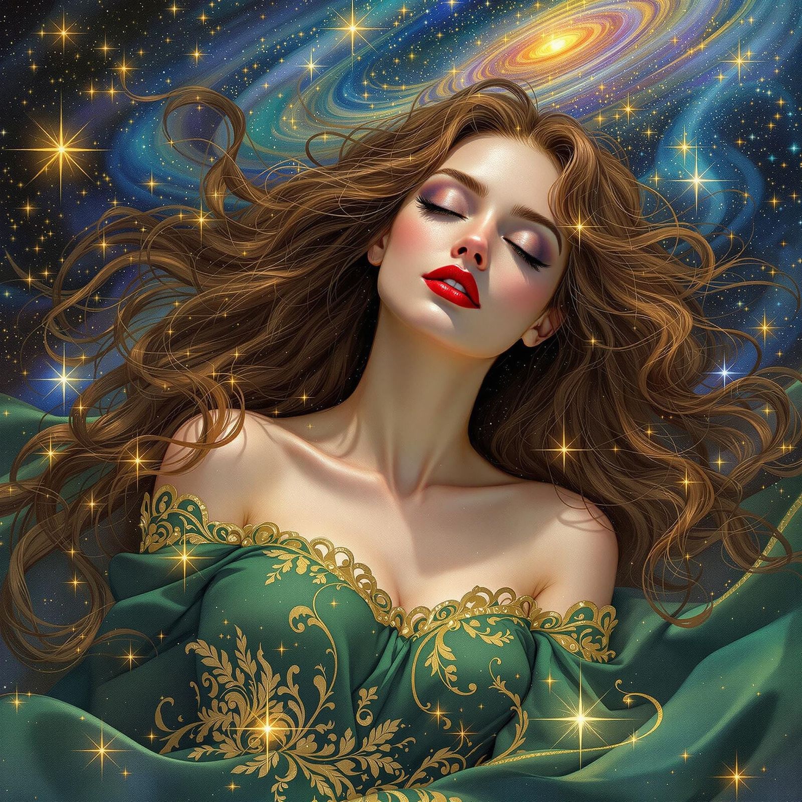 Ethereal Beauty in Celestial Gown