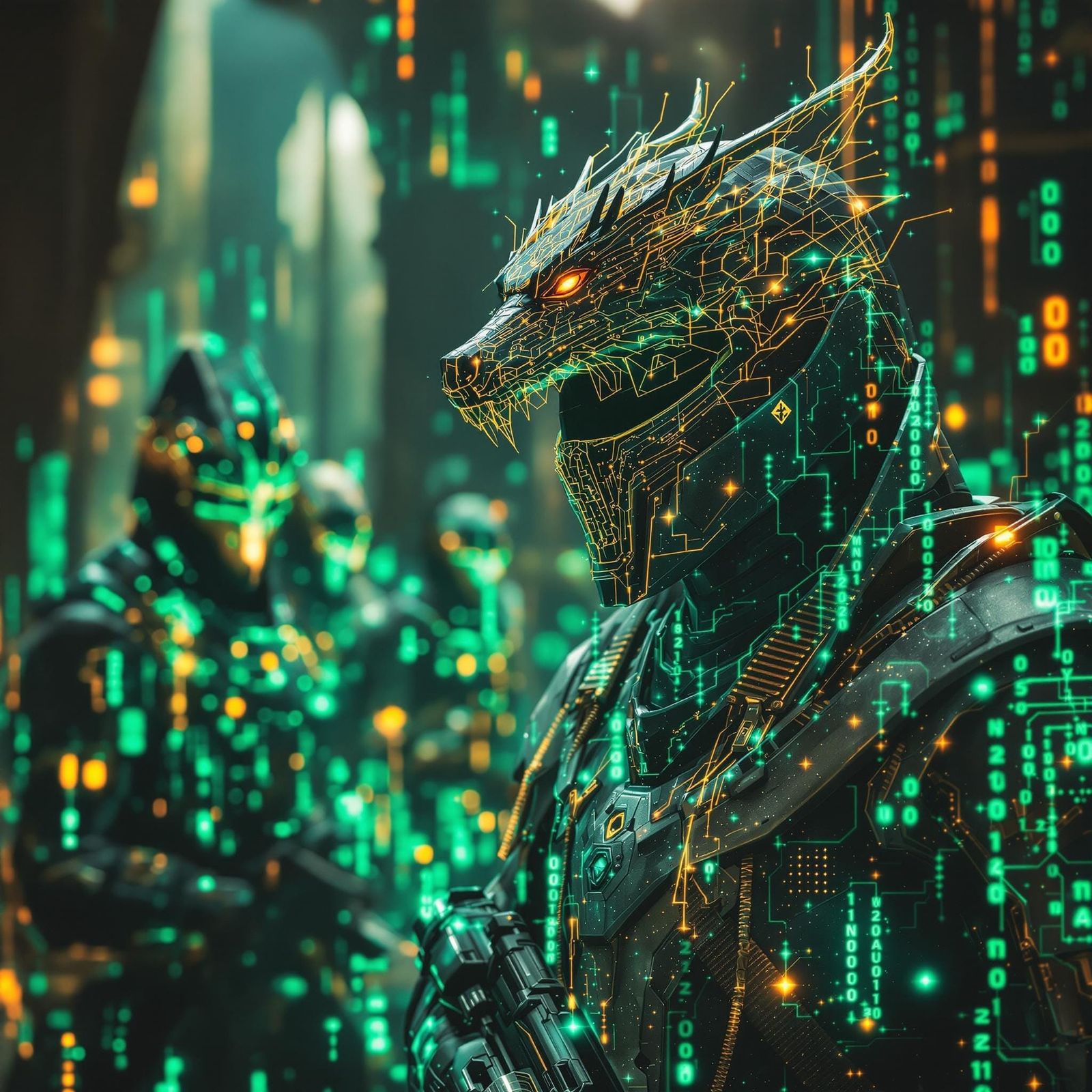 Futuristic Egyptian Army with Holographic Dragon