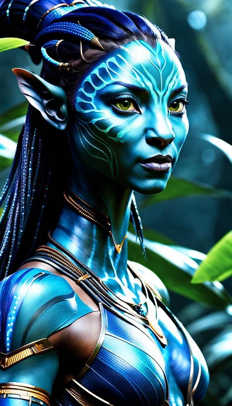 Neytiri Avatar Portrait in Detailed CGI