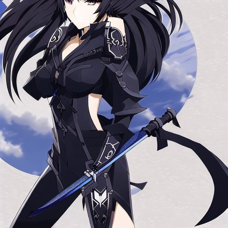 Anime-Style Ninja Woman with Katana