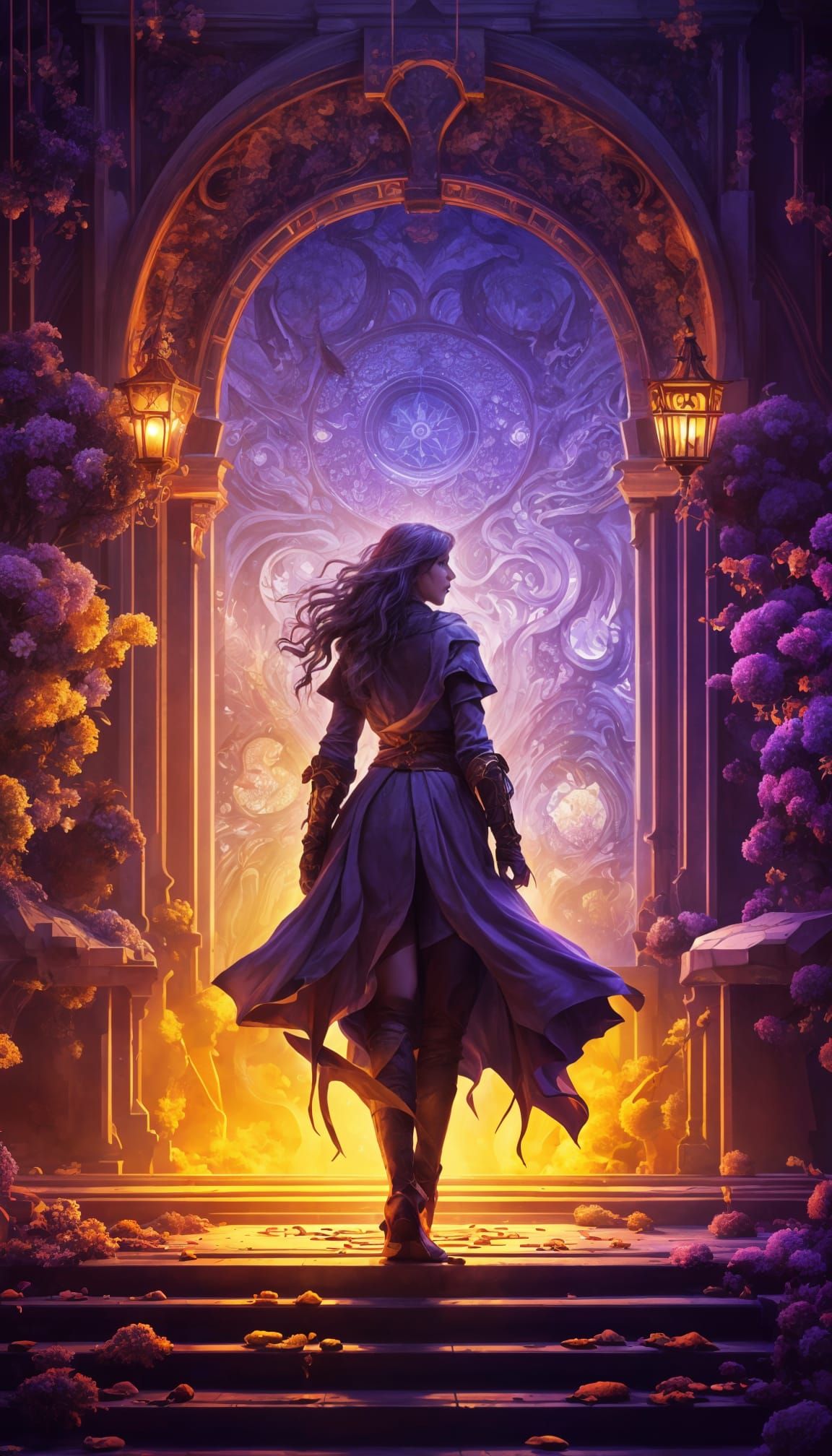 Art Nouveau Woman in Dark Fantasy