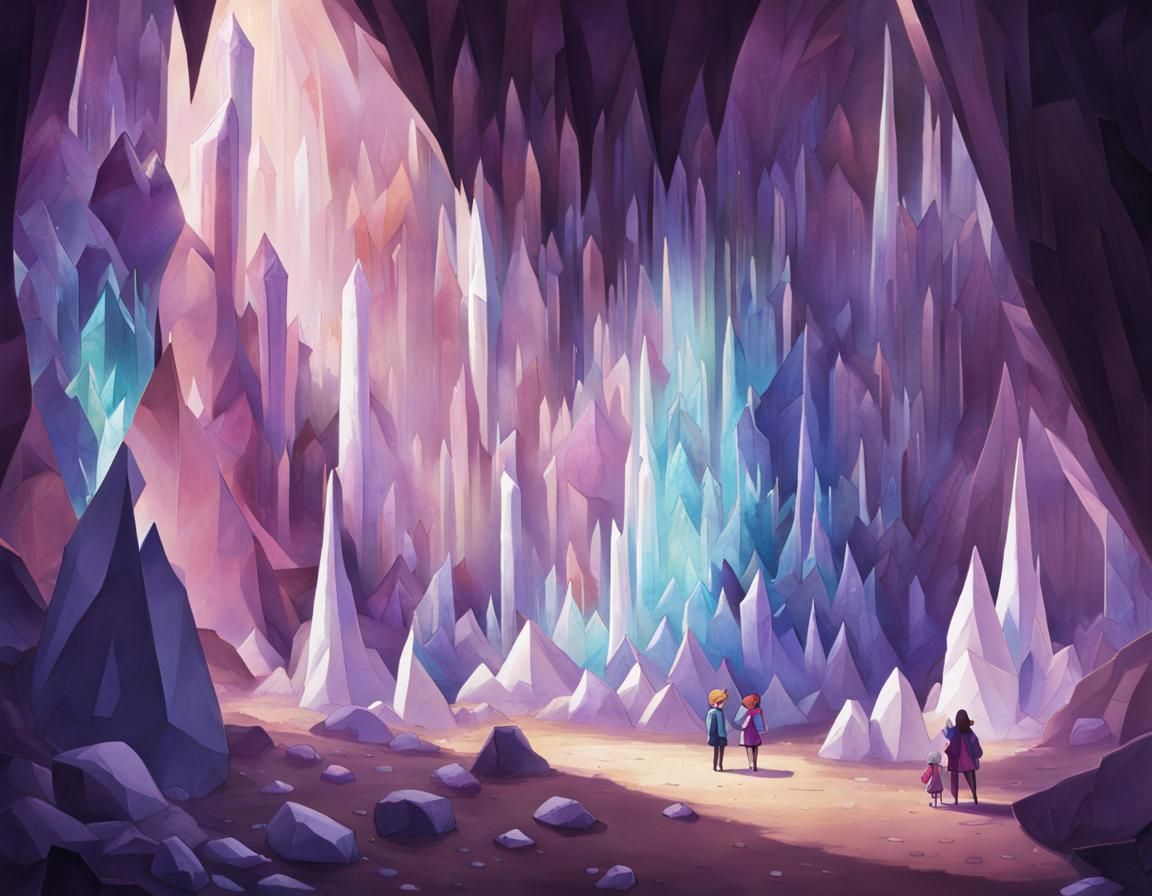 AI's Vision of Crystalline Caves