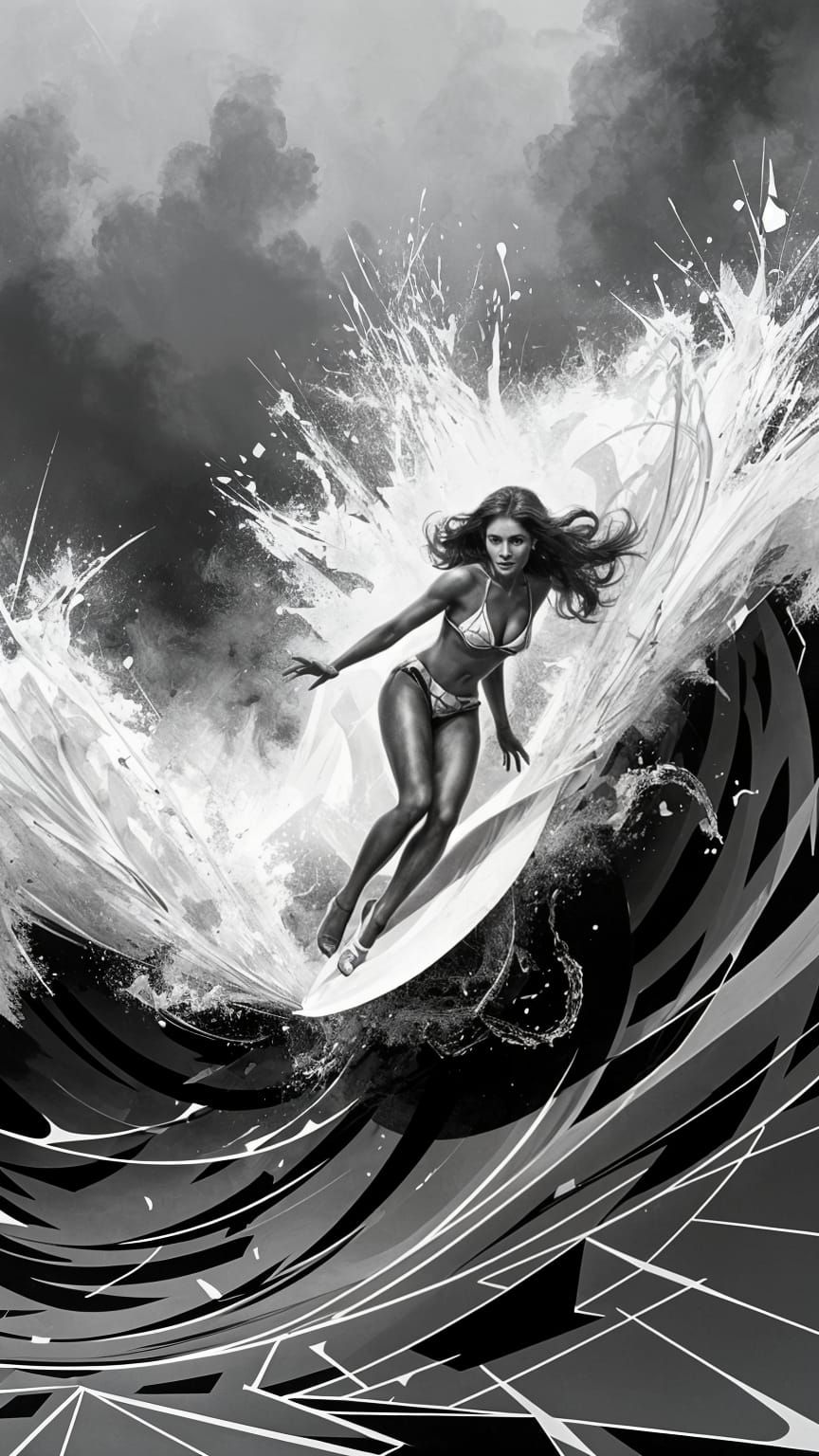 Stunning Fusion of Artistic Styles in Black and White with S...