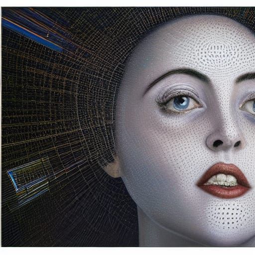 Dramatic Portrait with Symbolic Imagery in Hyperrealism