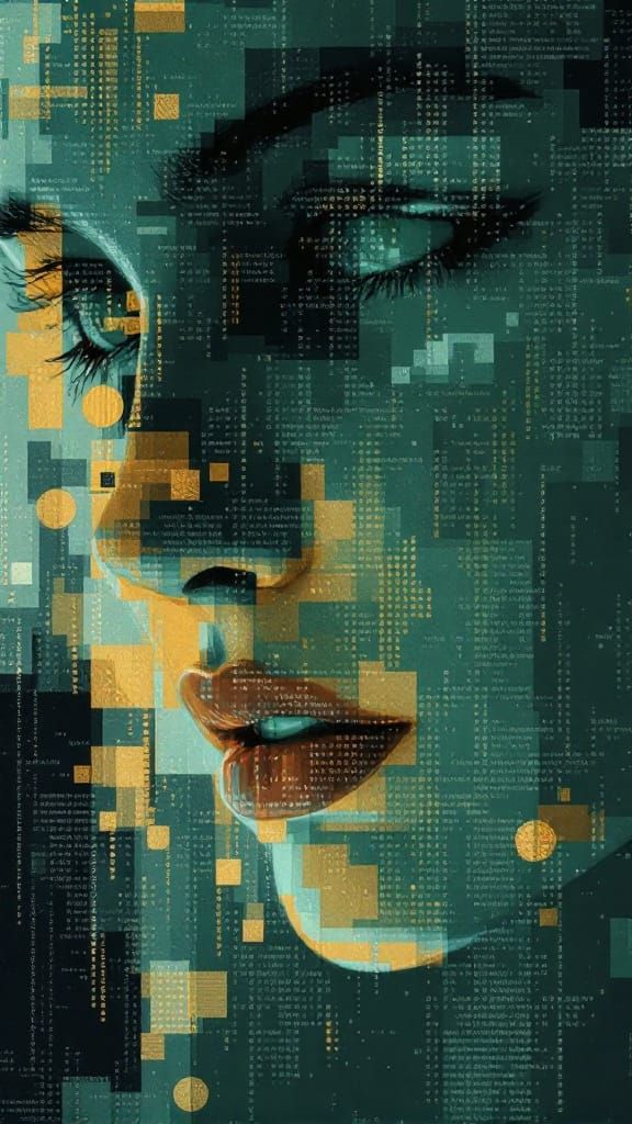 ASCII Overlay Art Meets Impressionist Portraiture