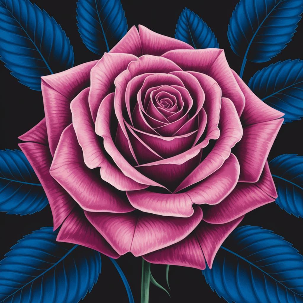 Abstract Gouache Rose with Dynamic Lighting