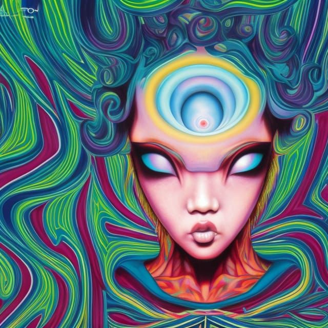 Intense Optical Illusion in Vibrant Colors