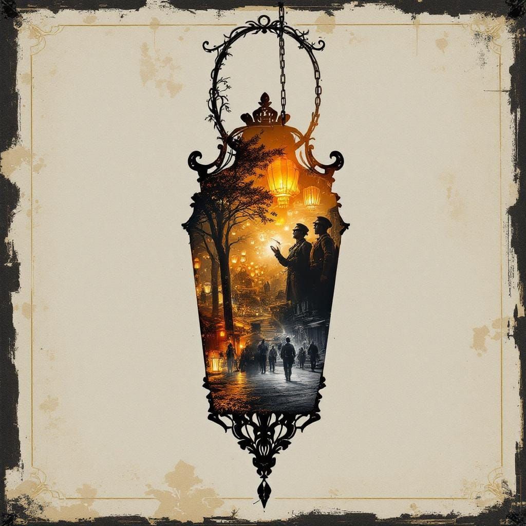 Baroque Lantern Silhouette at Joyful Neon Festival