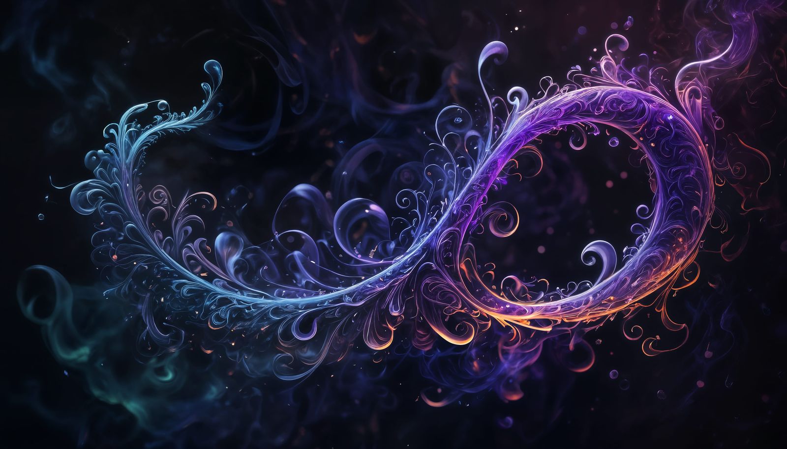 Dark Purple Smoke: Holographic Astral Illustration