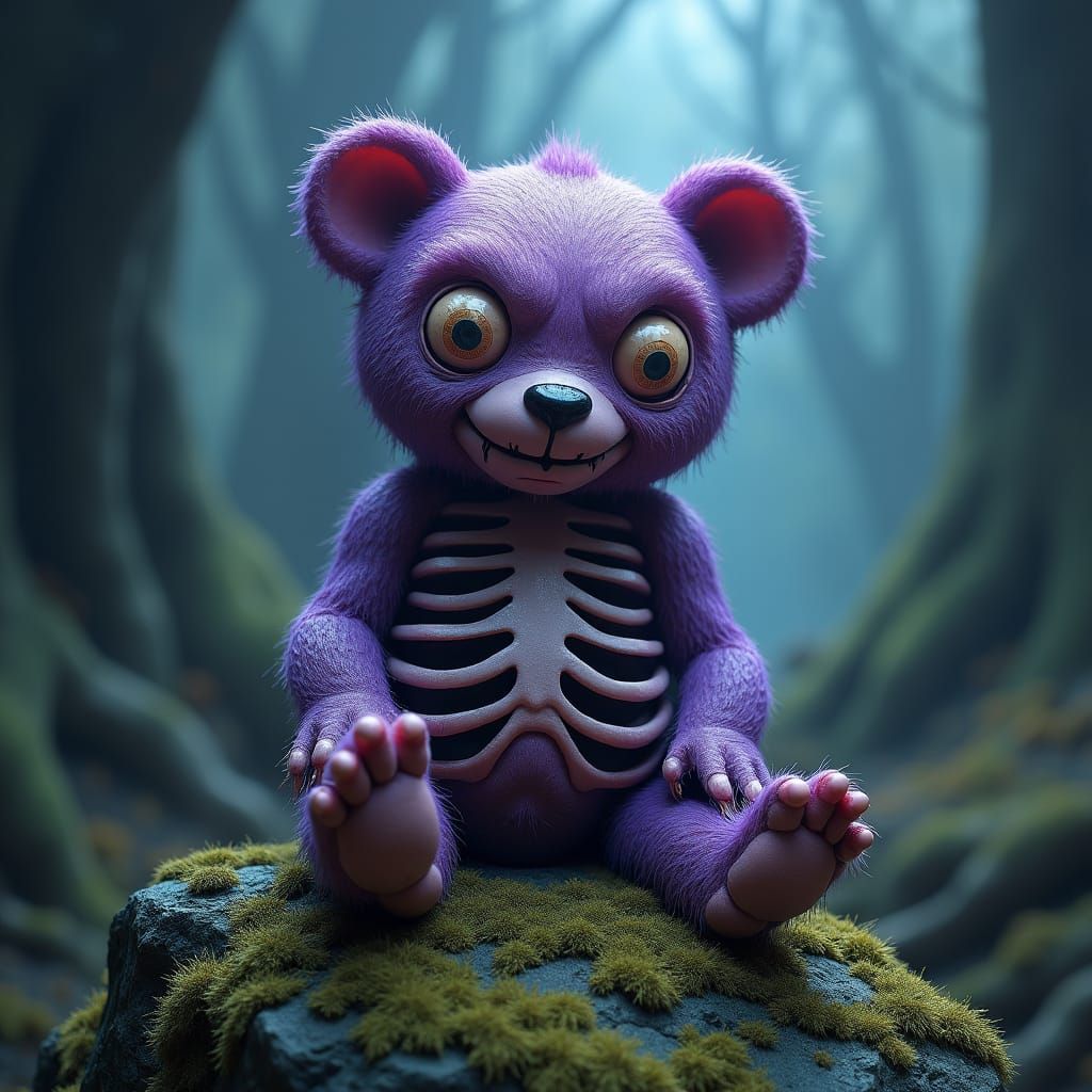 Grotesque Purple Creature in Dark Fantasy Style