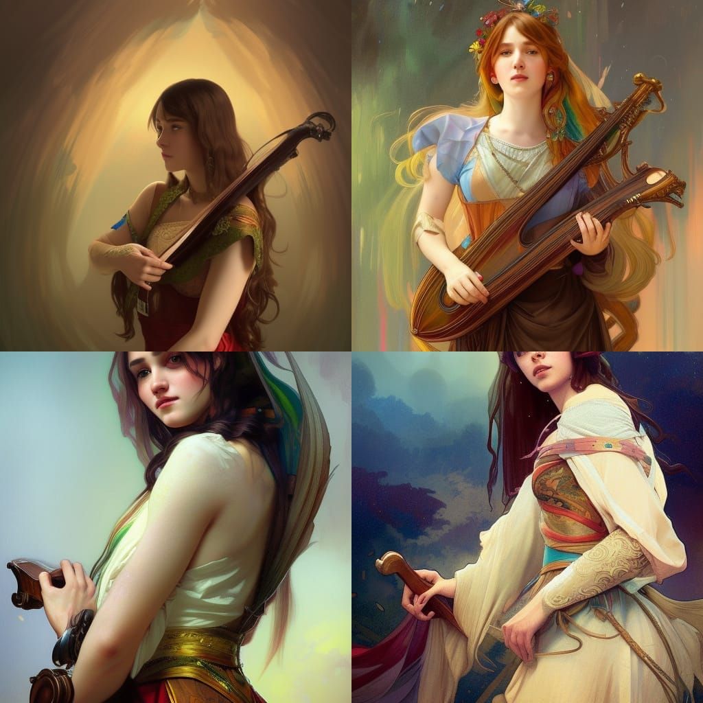 Rainbow Bard Portrait in Detailed Digital Art