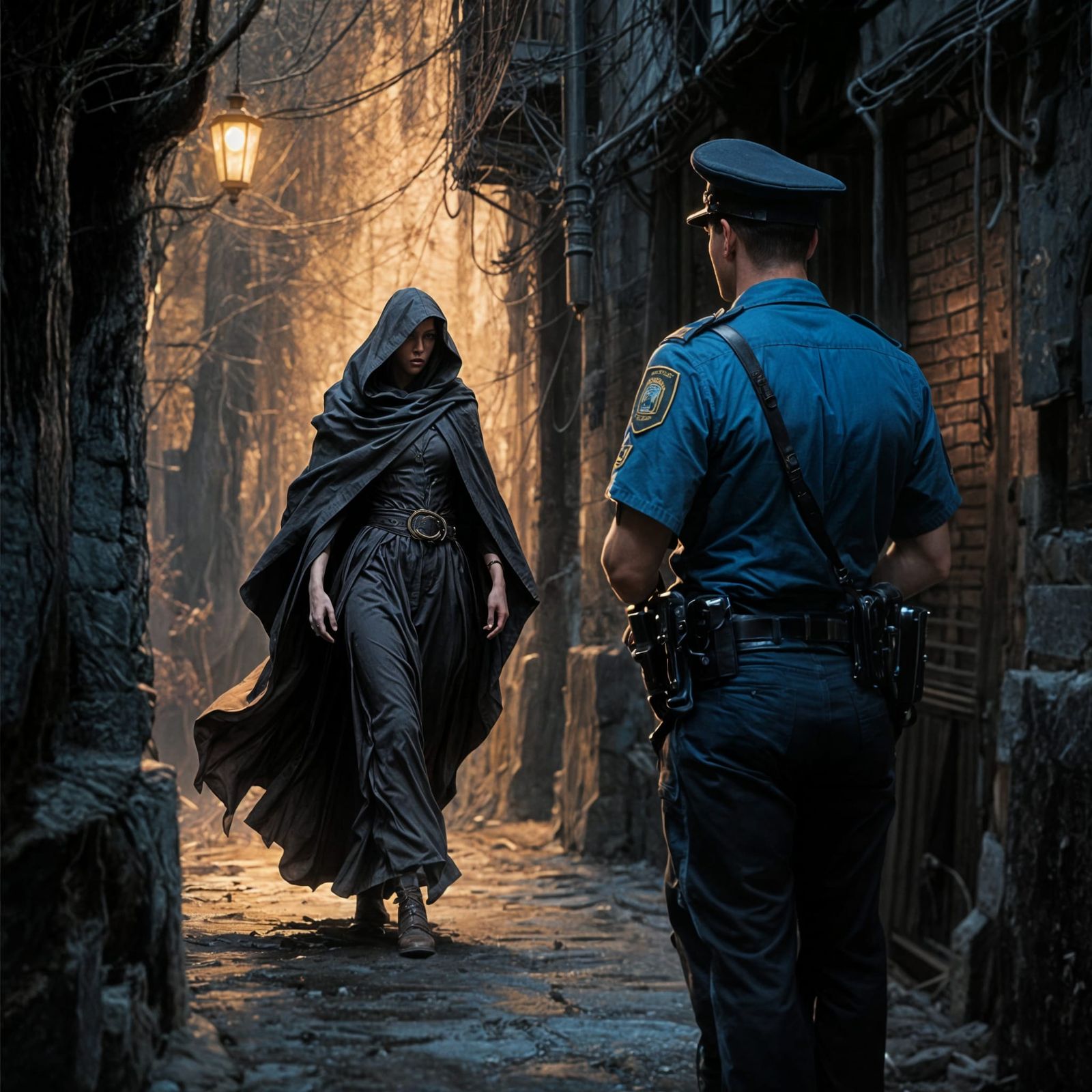 Dark Alley Encounter in Royo/Frazetta Style