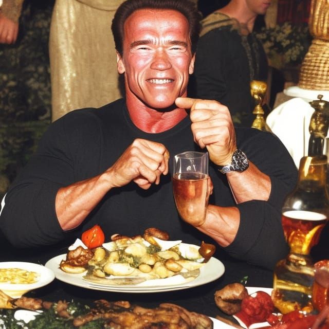 Arnold Schwarzenegger at a Medieval Feast
