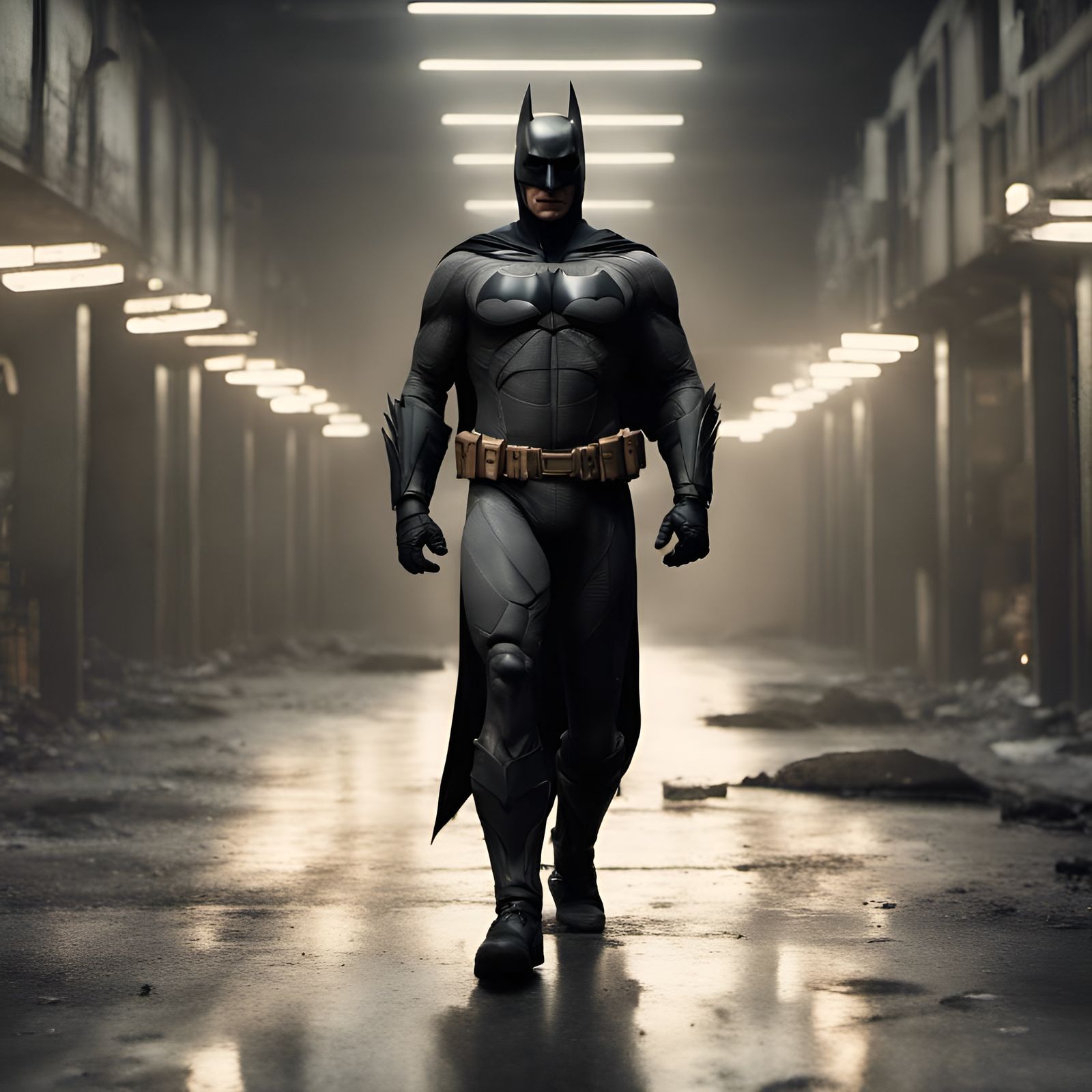 Christian Bale as The Batman in Hyperrealistic Style