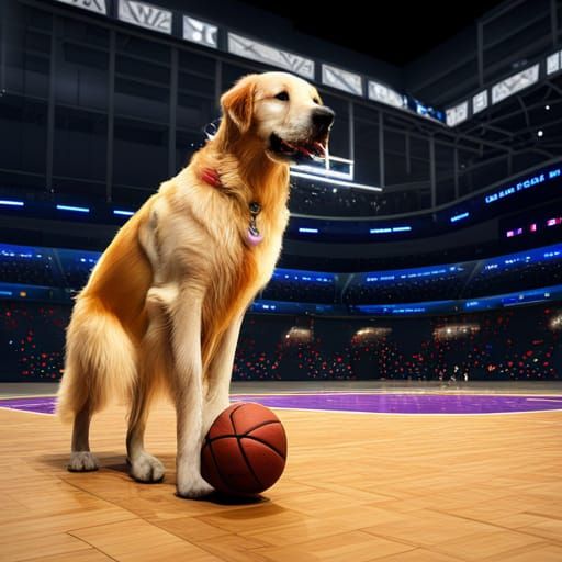 Golden Retriever Courtside in Kings Gear