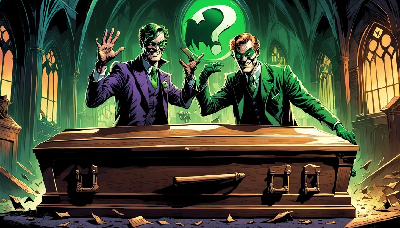 Two-Face and Riddler Celebrate Batman's Demise