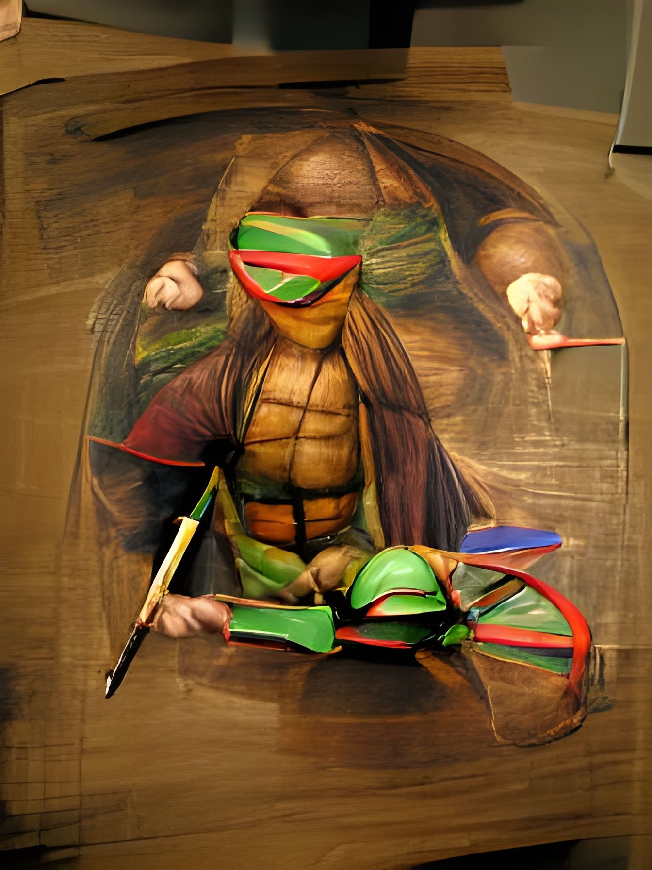 Renaissance Ninja Turtle Portrait in Da Vinci Style
