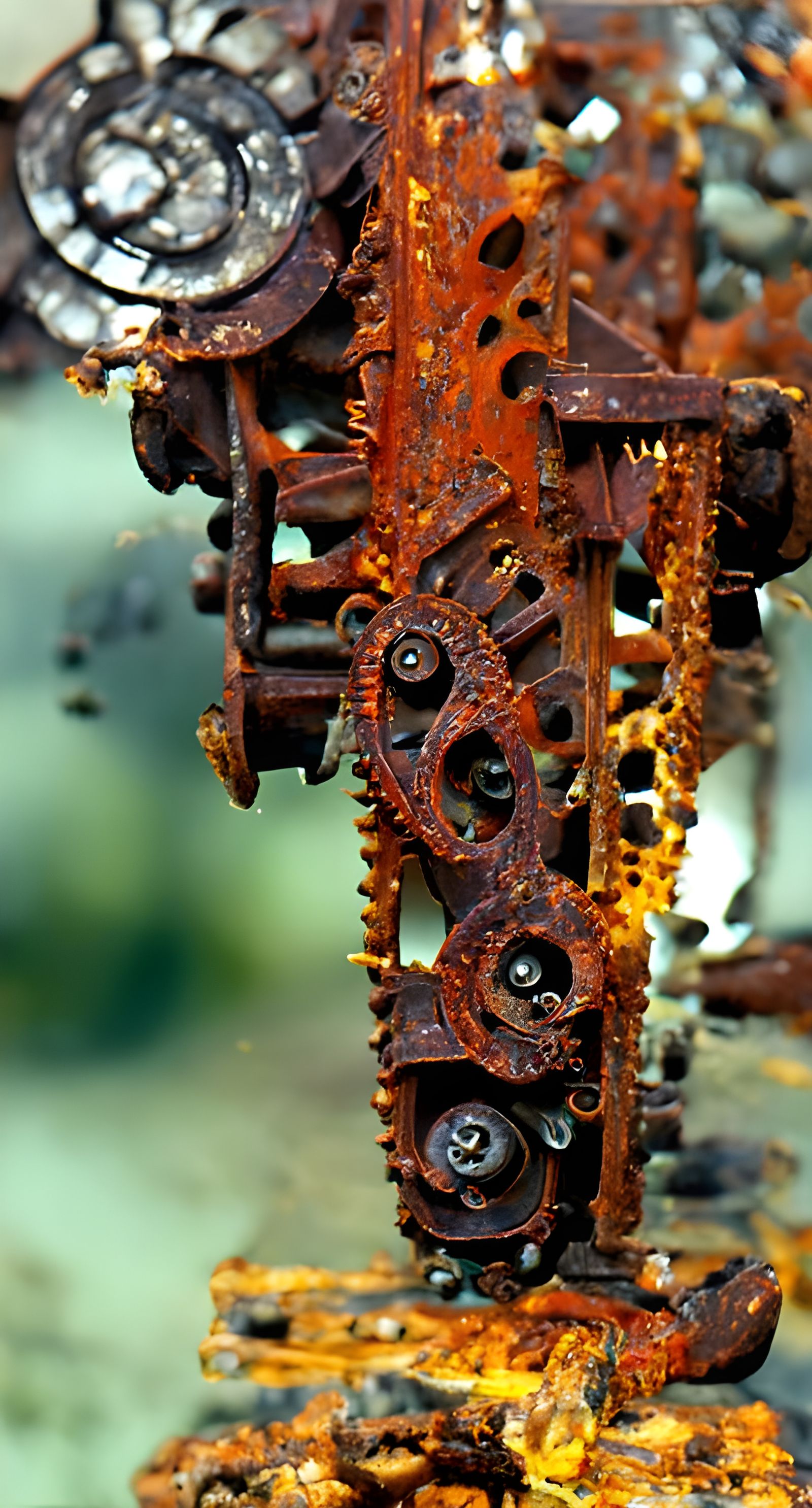 Detailed Rusty Iron Mechanism in 8K 3D