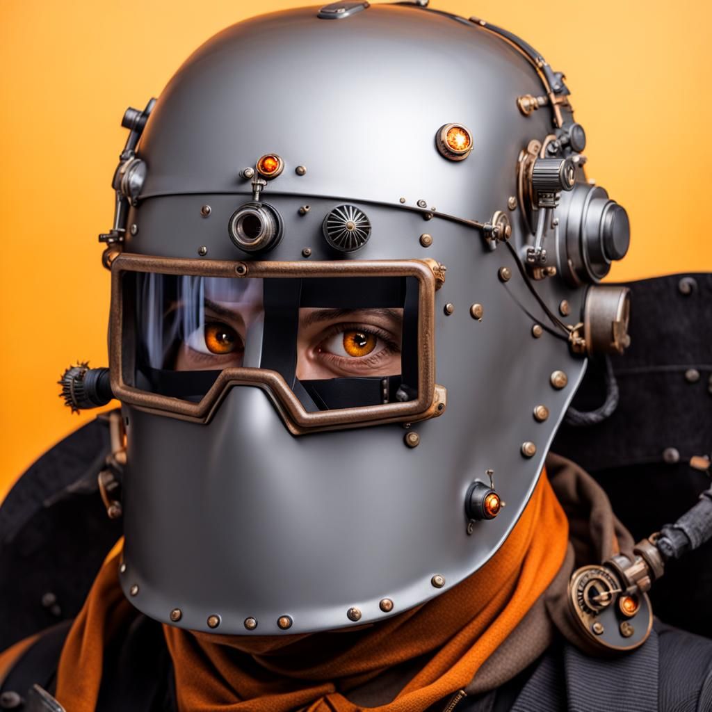 Steampunk Adventurer with Glowing Eyes