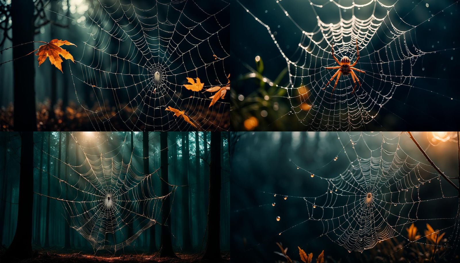 Cinematic Spiderweb with Film Grain and Vignette