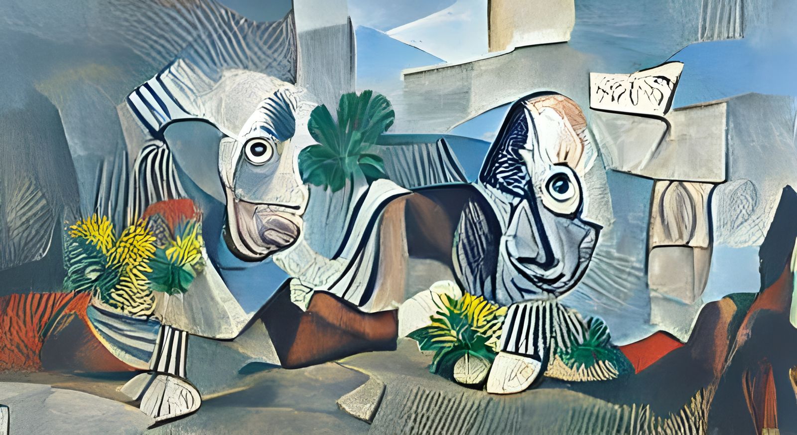 Abstract Portrait in Picasso Style