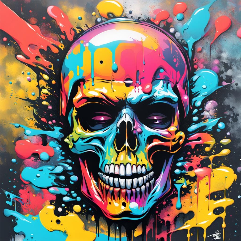 Vibrant Graffiti Art Dreamscape in Splash Art Style