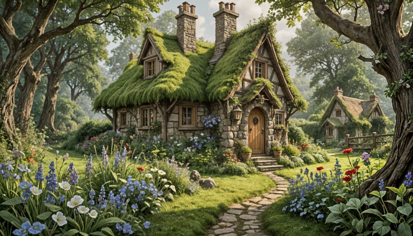 Enchanted Whimsical Cottage Amidst a Lush Forest
