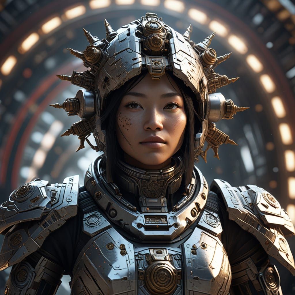 Tibetan Shaman Woman Astronaut in Cosmic Glory